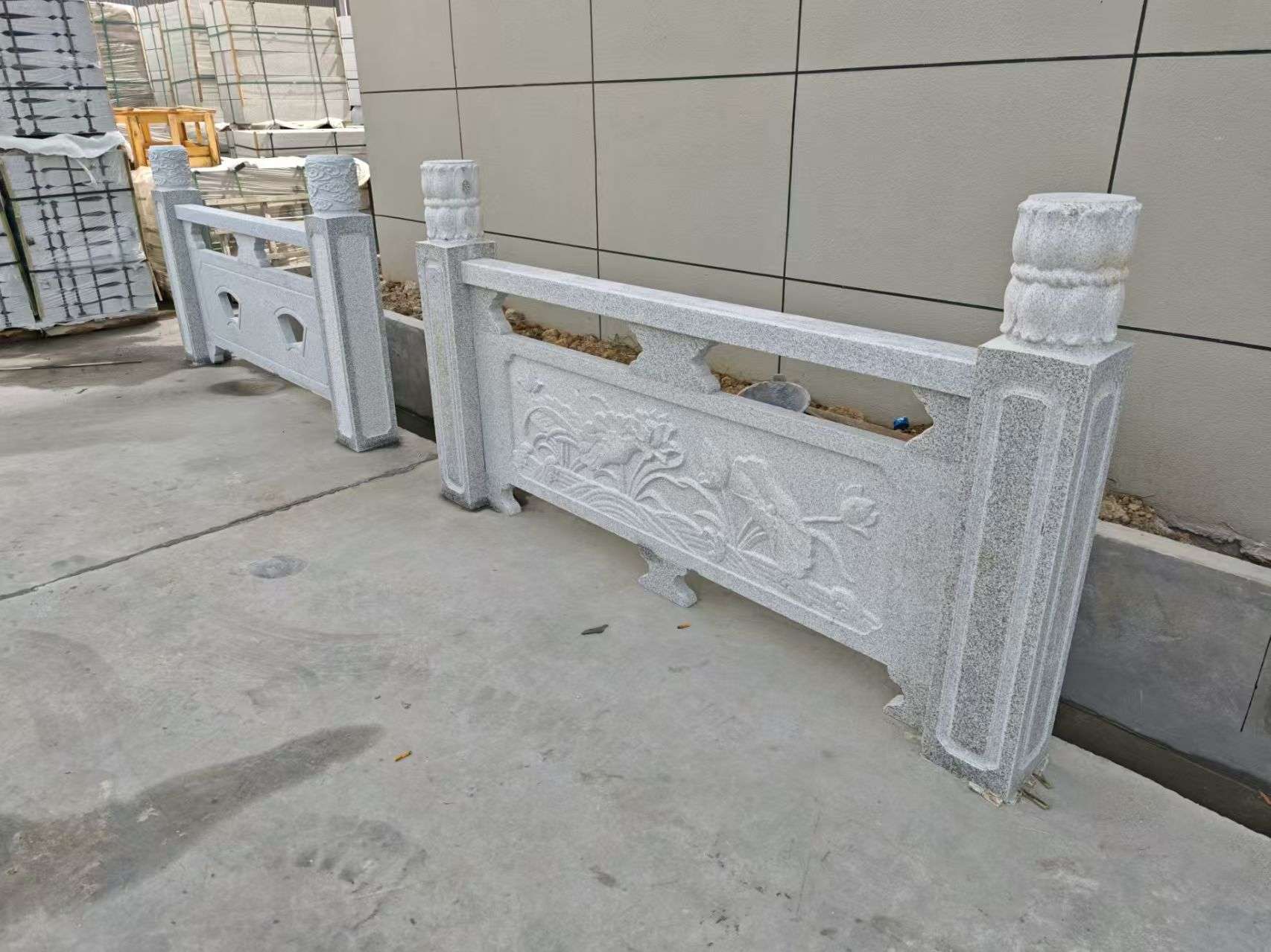 新疆芝麻白河道栏杆 石材栏杆